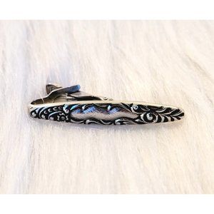 VINtage Sarah Coventry Scroll Tie Clip Bar‎ Silver Tone Metal 15442